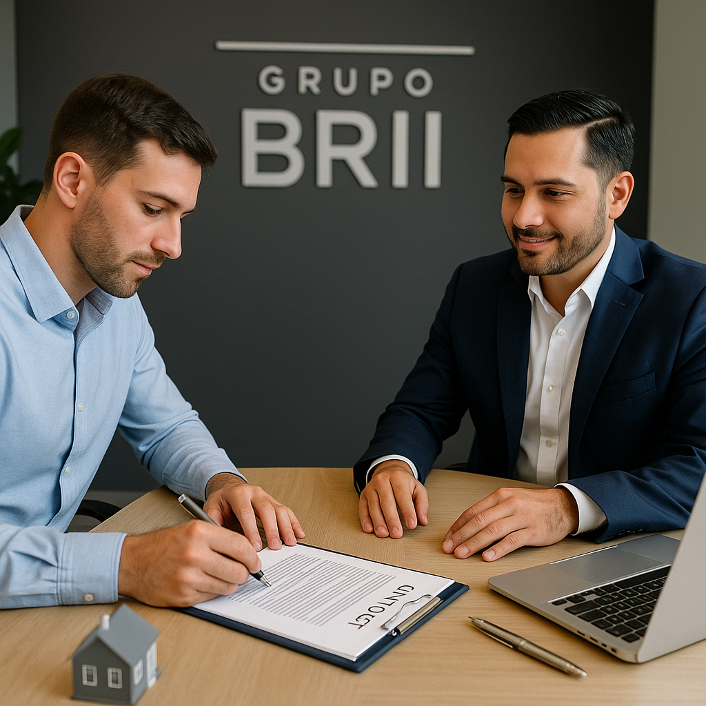 Firma de contrato inmobiliario con respaldo legal – GRUPO BRII en Cancún