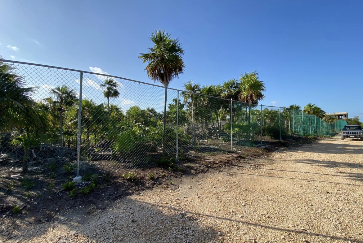 Imagen satelital del terreno habitacional en venta en Isla Blanca, Quintana Roo, ubicado entre la laguna Chacmuchuch y el mar Caribe