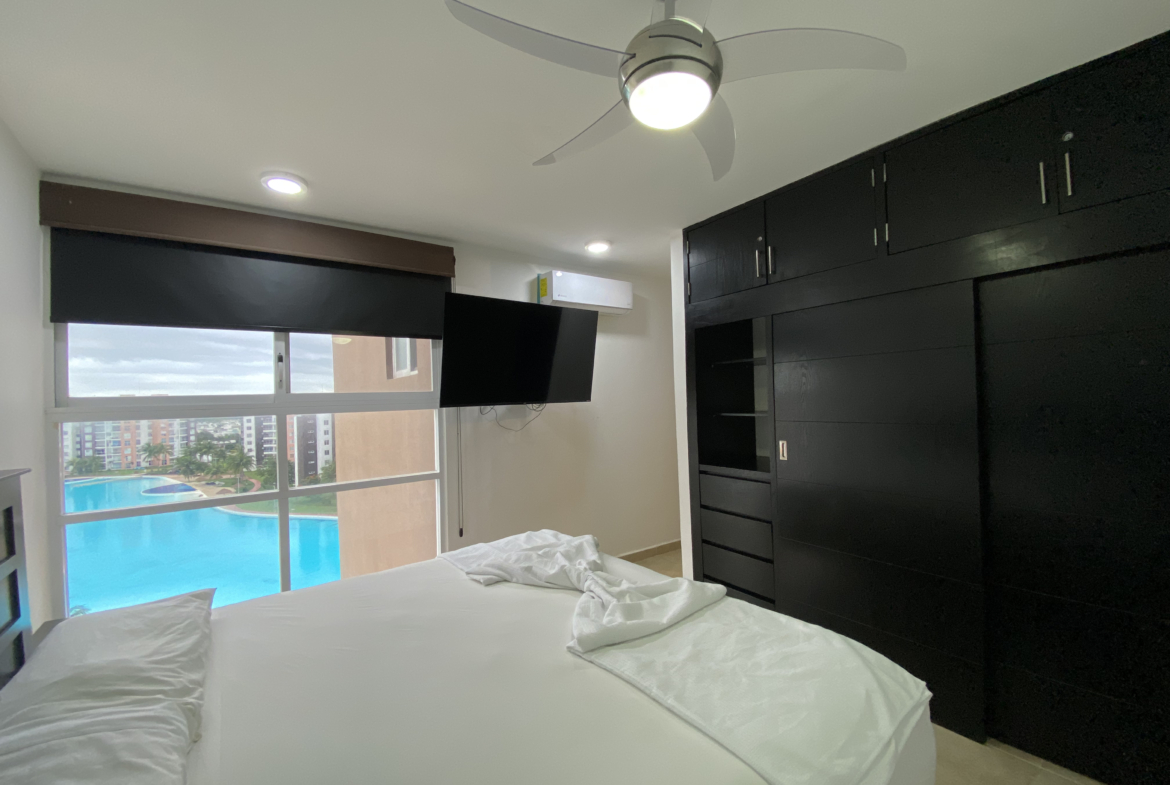 Recámara principal del departamento en venta en Dream Lagoons, Cancún