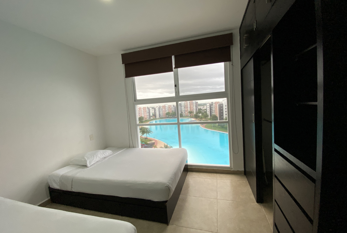 Recámara secundaria del departamento en venta en Dream Lagoons Cancún