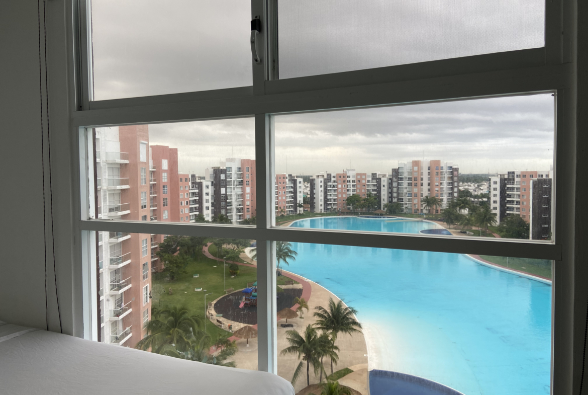 Amenidades desde una recámara del departamento en venta en Dream Lagoons Cancún