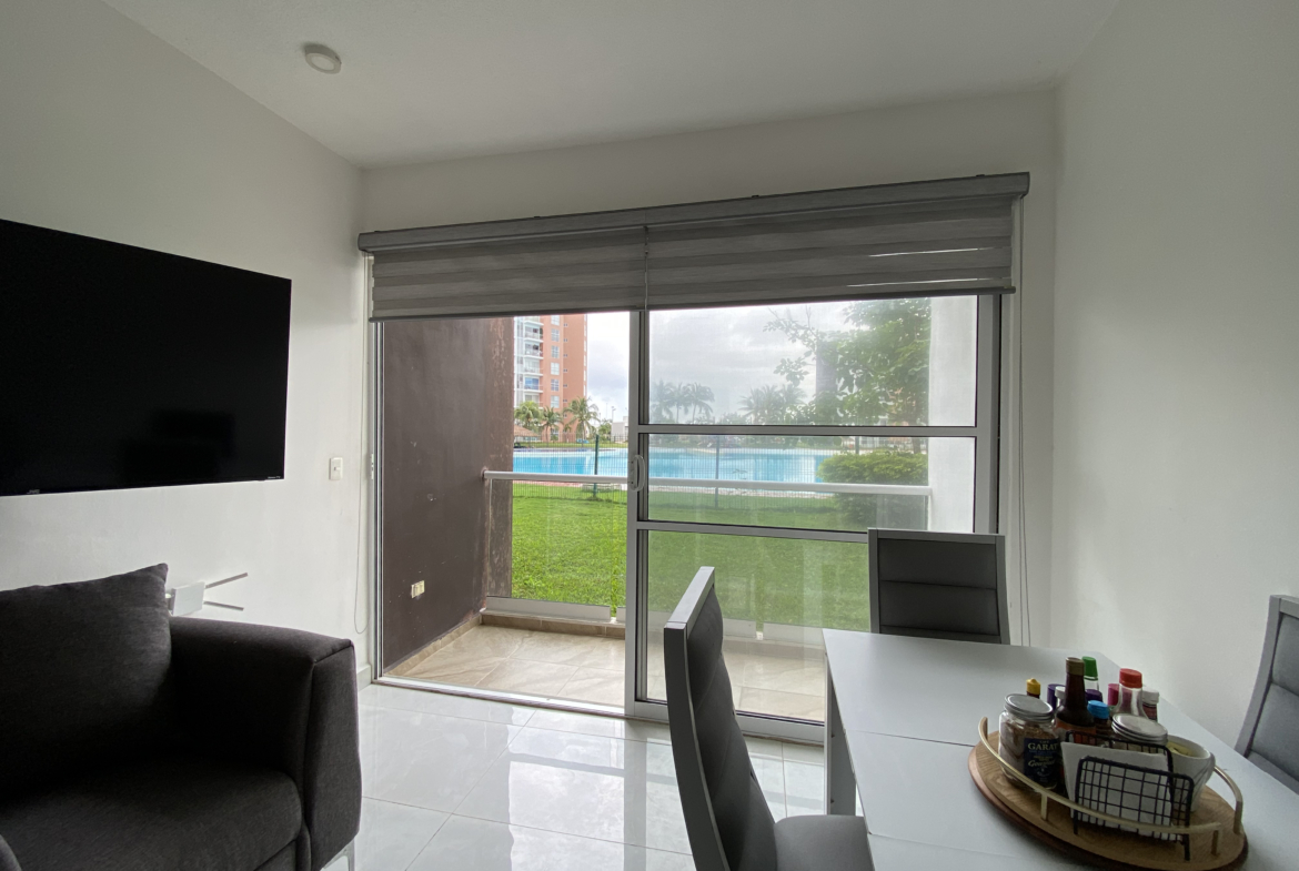 Sala del departamento planta baja en venta en Dream Lagoons Cancún