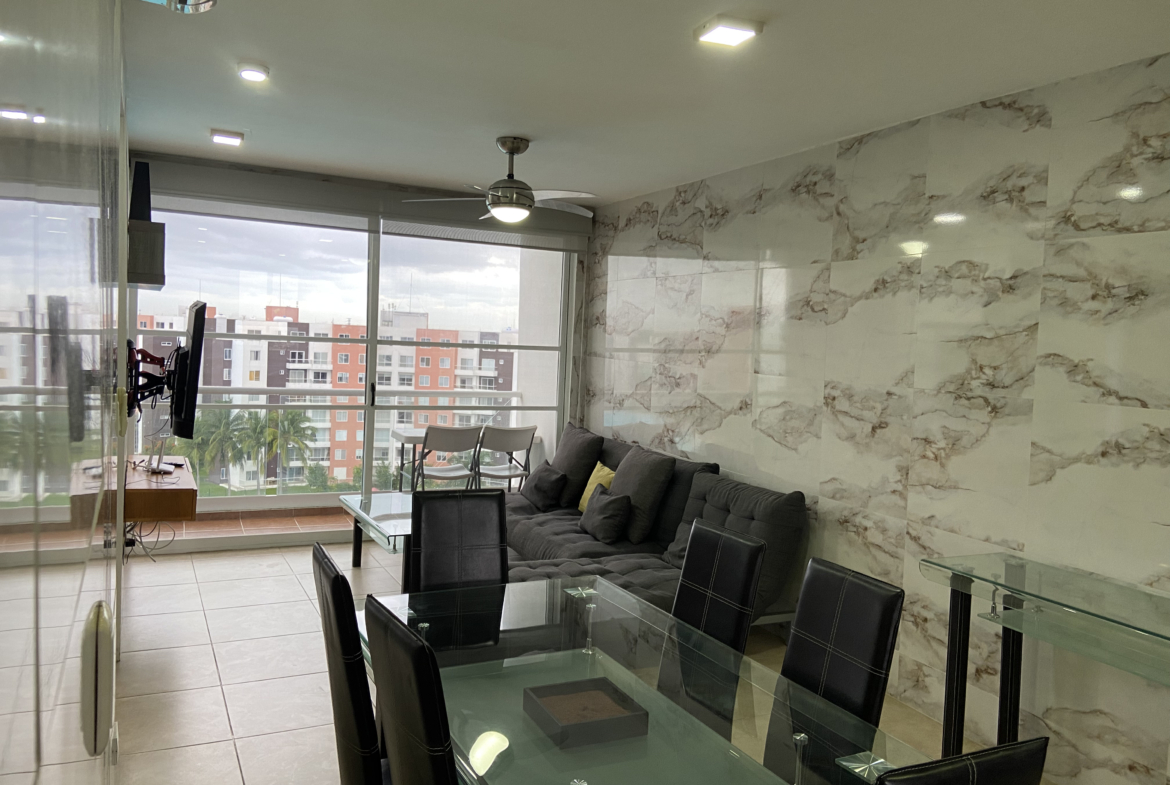 Comedor y Sala del departamento en Residencial Dream Lagoos, Cancún