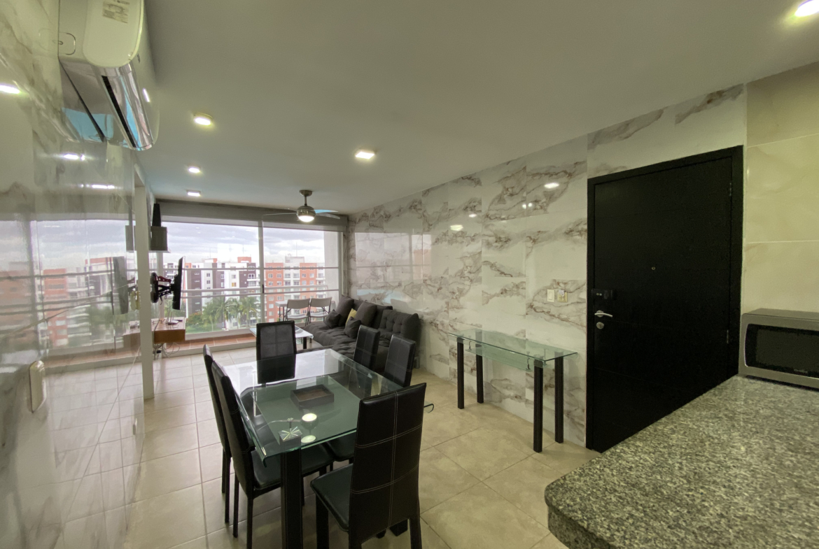 Sala y comedor del departamento en venta en Dream Lagoons Cancún